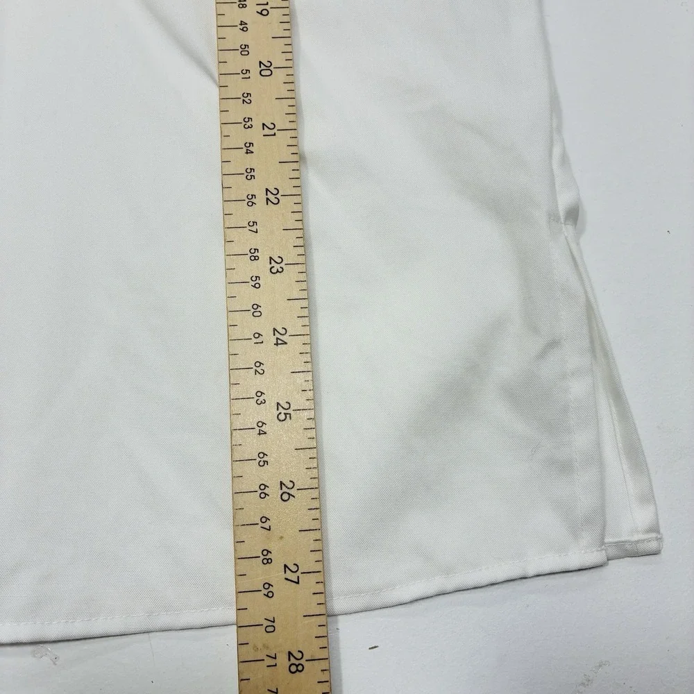 Foxcroft Wrinkle Free White Embroidered Button Shirt Women's Size 12 Classic Fit - Picture 9 of 15